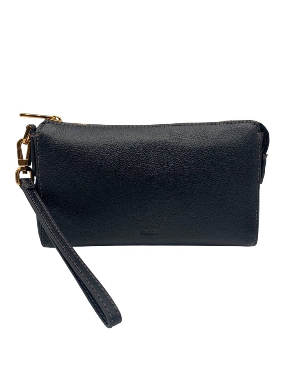Fossil Black Leather Wristlet